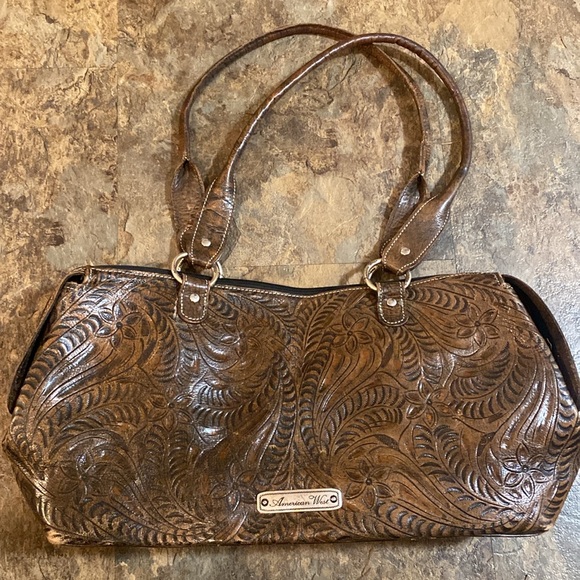 American West tooled leather purse - Picture 2 of 3